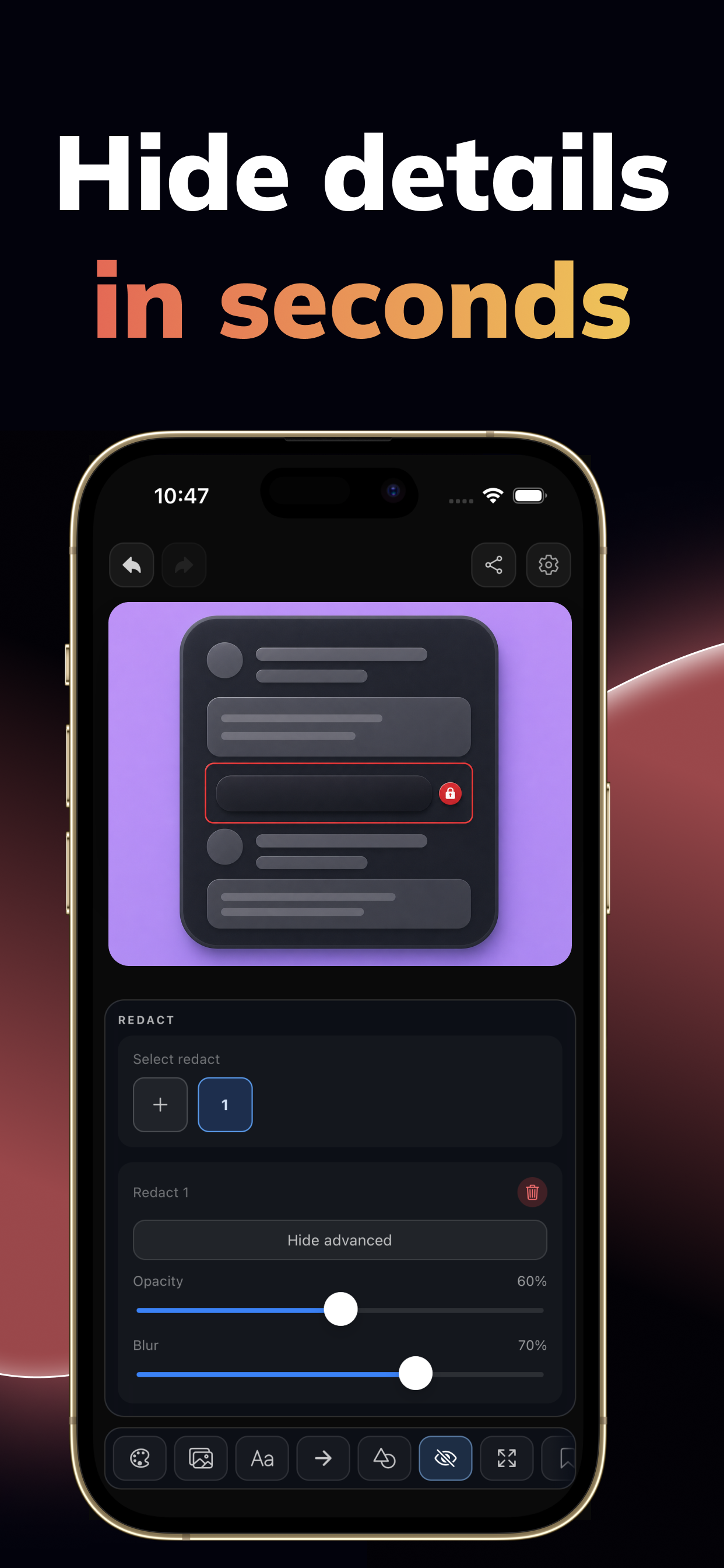 ScreenEdit redaction tools
